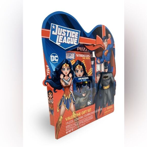 Justice League NEW Wonder Woman Valentine's Day Box Gift Set Kids Girl Holiday - Picture 3 of 5
